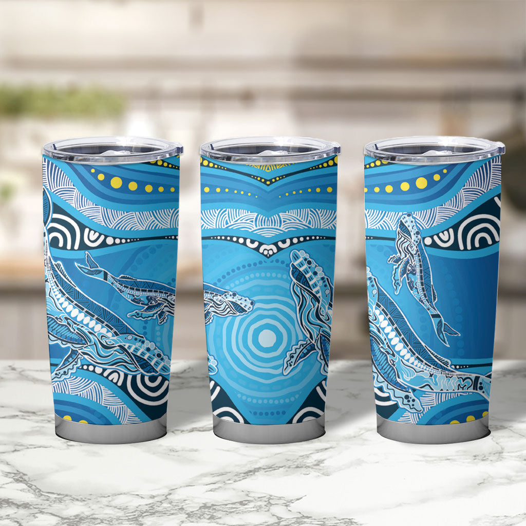 Aboriginal Ocean Whale Tumbler Cup Dot Art Dreamtime Style