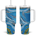 Aboriginal Ocean Whale Tumbler With Handle Dot Art Dreamtime Style