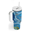 Aboriginal Ocean Whale Tumbler With Handle Dot Art Dreamtime Style