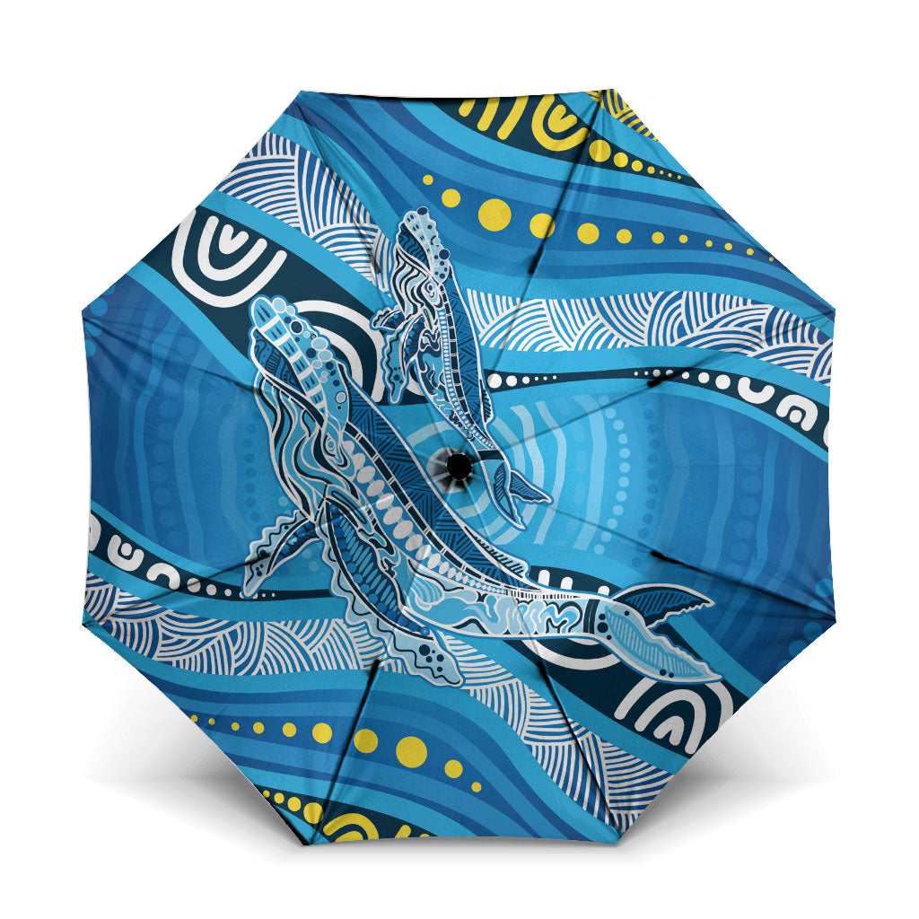 Aboriginal Ocean Whale Umbrella Dot Art Dreamtime Style