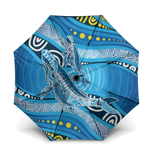 Aboriginal Ocean Whale Umbrella Dot Art Dreamtime Style