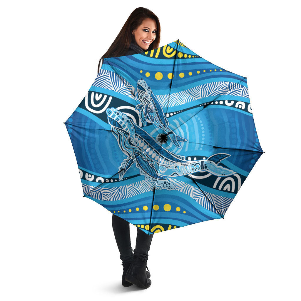 Aboriginal Ocean Whale Umbrella Dot Art Dreamtime Style