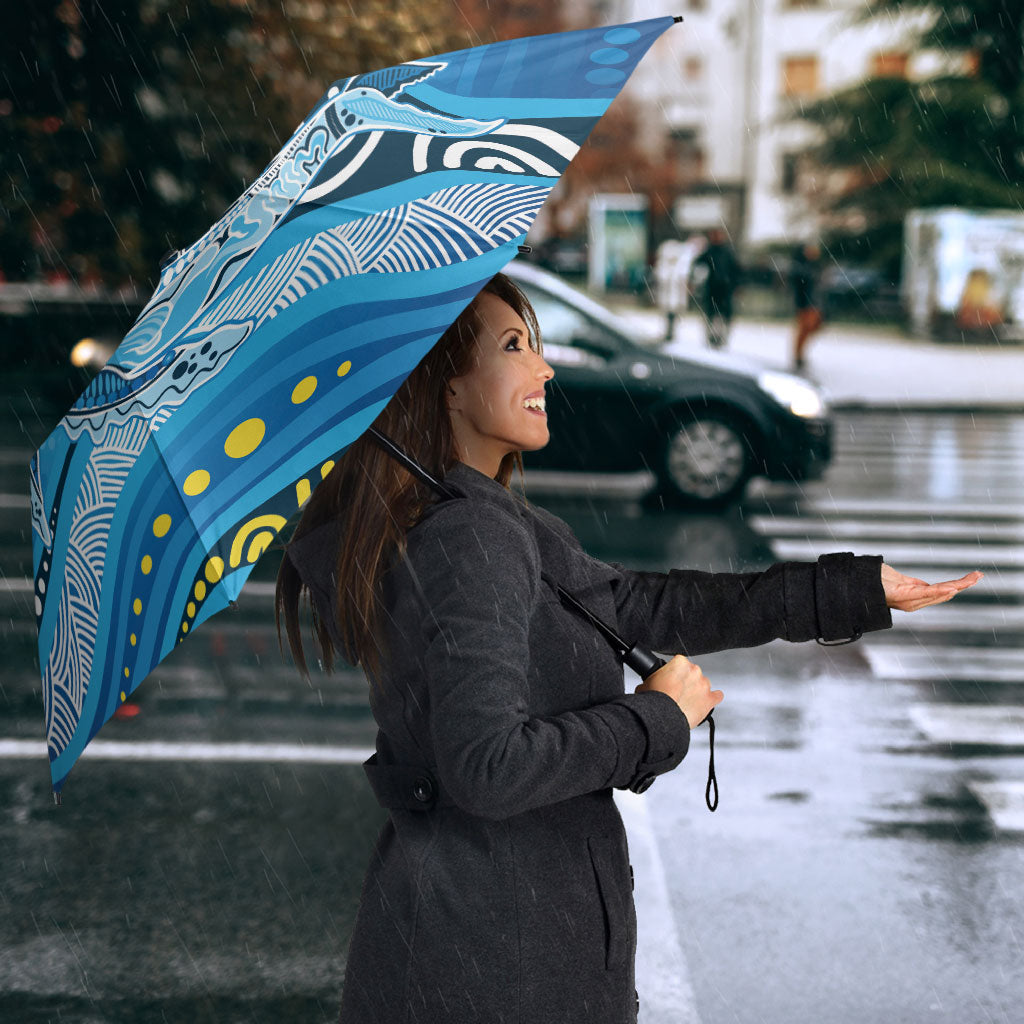 Aboriginal Ocean Whale Umbrella Dot Art Dreamtime Style