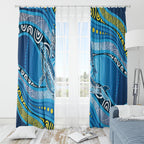 Aboriginal Ocean Whale Window Curtain Dot Art Dreamtime Style