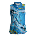 Aboriginal Ocean Whale Women Sleeveless Polo Shirt Dot Art Dreamtime Style