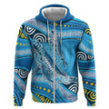 Aboriginal Ocean Whale Zip Hoodie Dot Art Dreamtime Style