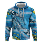 Aboriginal Ocean Whale Zip Hoodie Dot Art Dreamtime Style