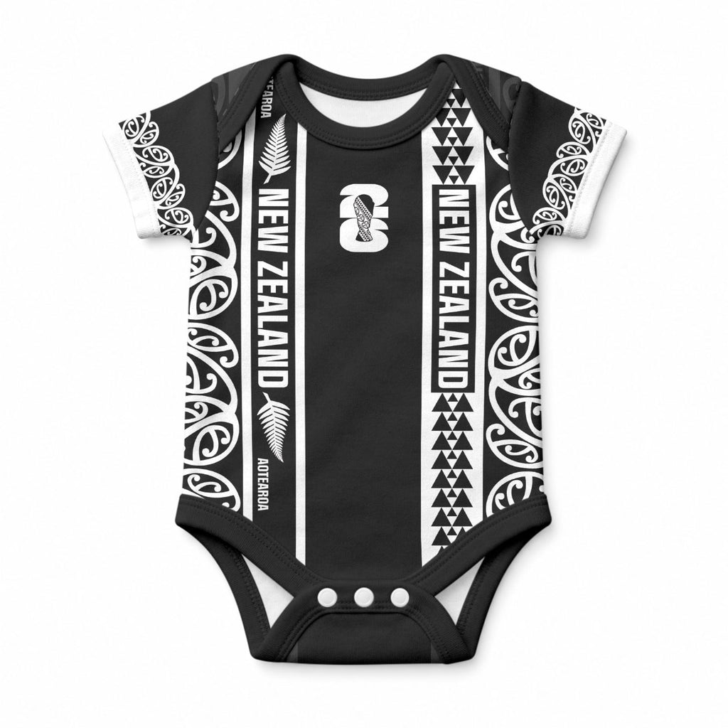 Custom New Zealand Football White Fern Supporter Baby Onesie