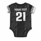 Custom New Zealand Football White Fern Supporter Baby Onesie