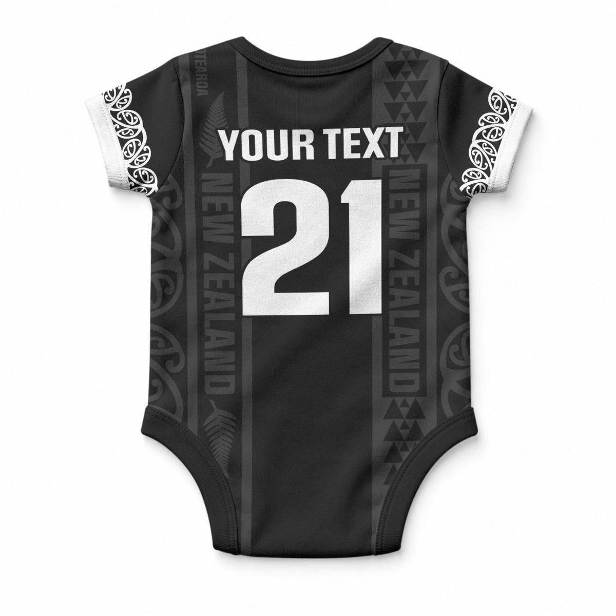 Custom New Zealand Football White Fern Supporter Baby Onesie