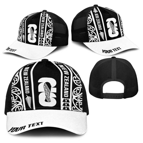 Personalised New Zealand Football White Fern Supporter Baseball Net Cap