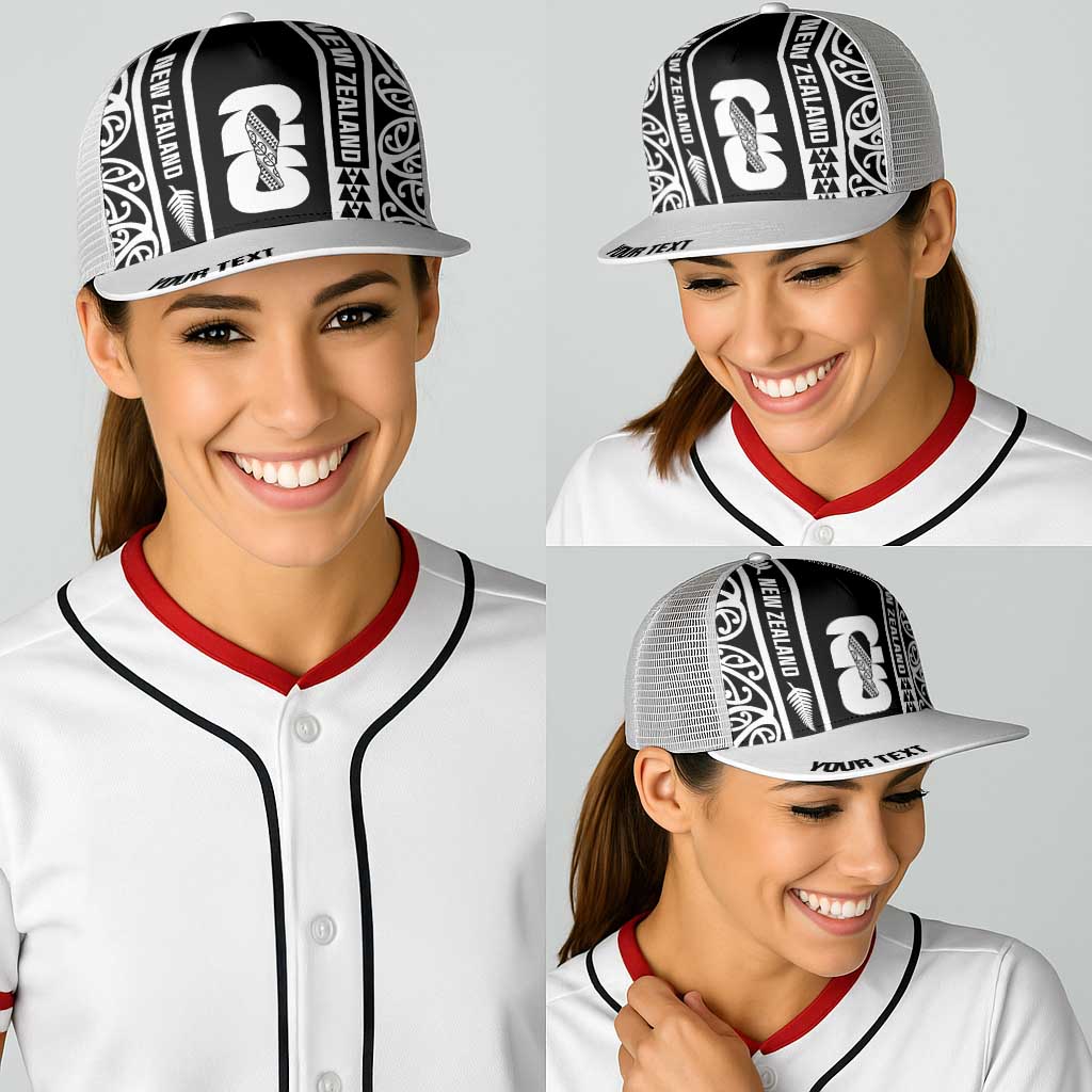 Personalised New Zealand Football White Fern Supporter Baseball Net Cap