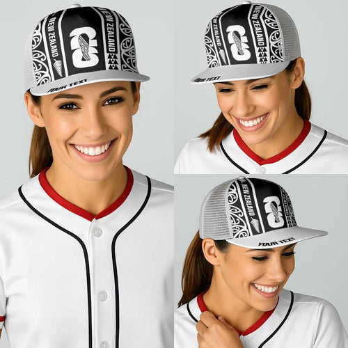 Personalised New Zealand Football White Fern Supporter Baseball Net Cap