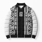 Custom New Zealand Football White Fern Supporter Bomber Puffer Jacket