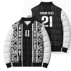 Custom New Zealand Football White Fern Supporter Bomber Puffer Jacket