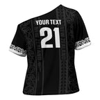 Custom New Zealand Football White Fern Supporter Cross Shoulder Shirt