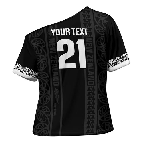 Custom New Zealand Football White Fern Supporter Cross Shoulder Shirt