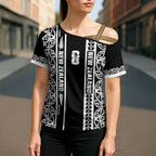 Custom New Zealand Football White Fern Supporter Cross Shoulder Shirt