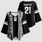 Custom New Zealand Football White Fern Supporter Kimono Sleeve Blouse