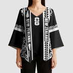 Custom New Zealand Football White Fern Supporter Kimono Sleeve Blouse