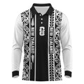Custom New Zealand Football White Fern Supporter Long Sleeve Polo Shirt