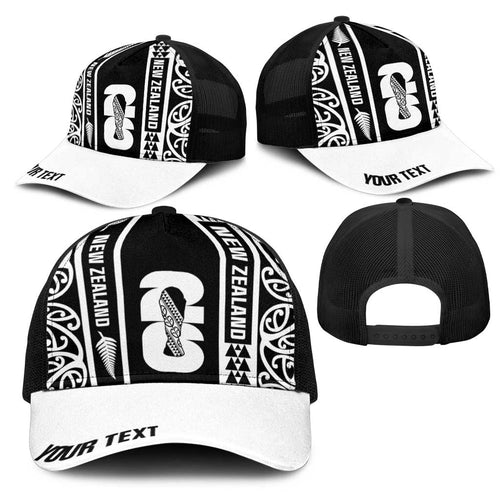 Personalised New Zealand Football White Fern Supporter Mesh Trucker Cap