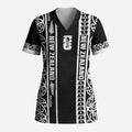 Custom New Zealand Football White Fern Supporter Scrub Top