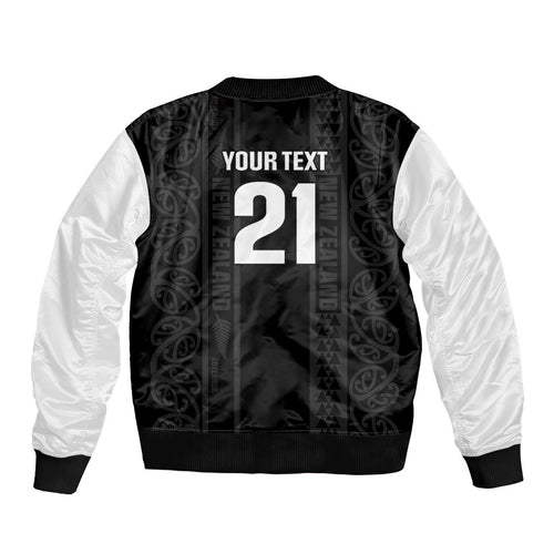 Custom New Zealand Football White Fern Supporter Sleeve Zip Bomber Jacket