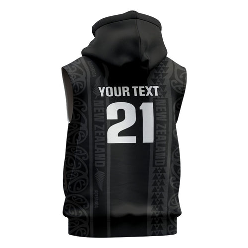 Custom New Zealand Football White Fern Supporter Sleeveless Hoodie
