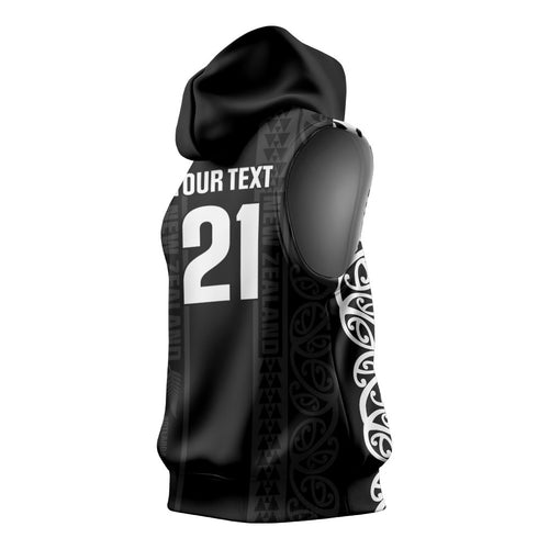 Custom New Zealand Football White Fern Supporter Sleeveless Hoodie
