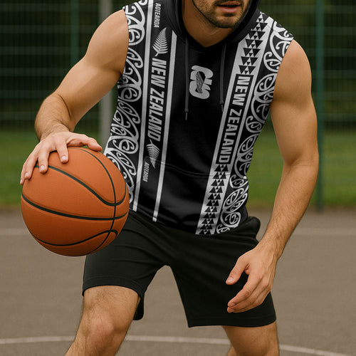 Custom New Zealand Football White Fern Supporter Sleeveless Hoodie