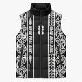 Custom New Zealand Football White Fern Supporter Sleeveless Puffer Jacket