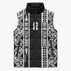 Custom New Zealand Football White Fern Supporter Sleeveless Puffer Jacket