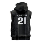 Custom New Zealand Football White Fern Supporter Sleeveless Zip Hoodie