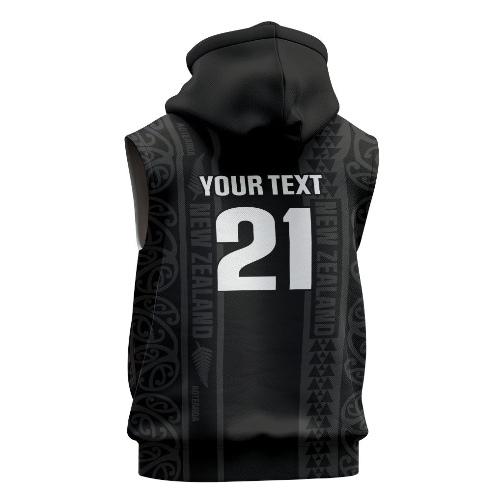Custom New Zealand Football White Fern Supporter Sleeveless Zip Hoodie