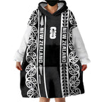 Custom New Zealand Football White Fern Supporter Wearable Blanket Hoodie