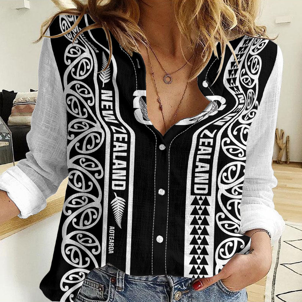 Custom New Zealand Football White Fern Supporter Women Casual Shirt