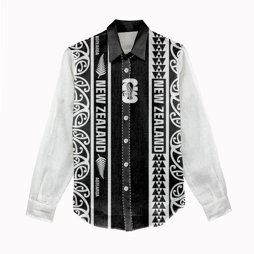 Custom New Zealand Football White Fern Supporter Women Casual Shirt