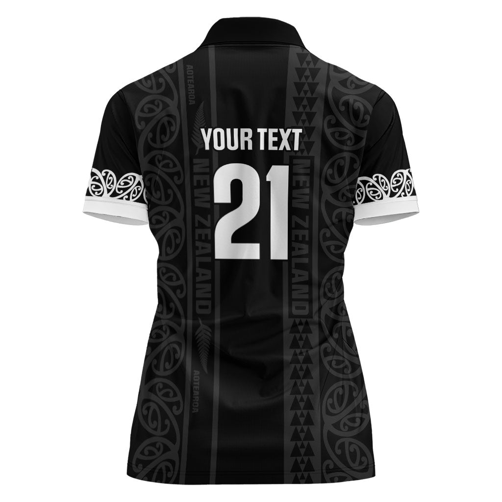 Custom New Zealand Football White Fern Supporter Women Polo Shirt