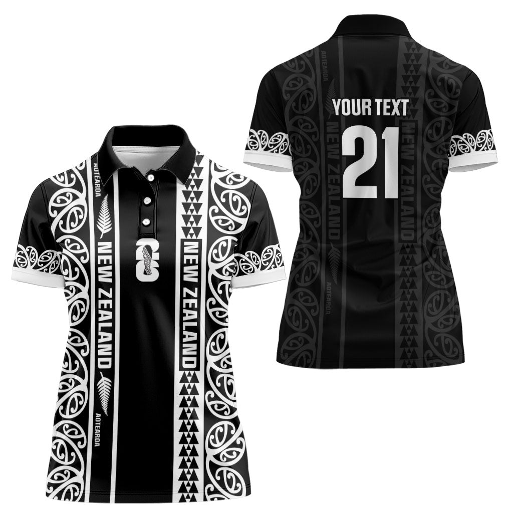 Custom New Zealand Football White Fern Supporter Women Polo Shirt