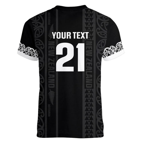 Custom New Zealand Football White Fern Supporter Women V-Neck T-Shirt
