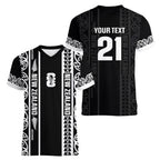 Custom New Zealand Football White Fern Supporter Women V-Neck T-Shirt