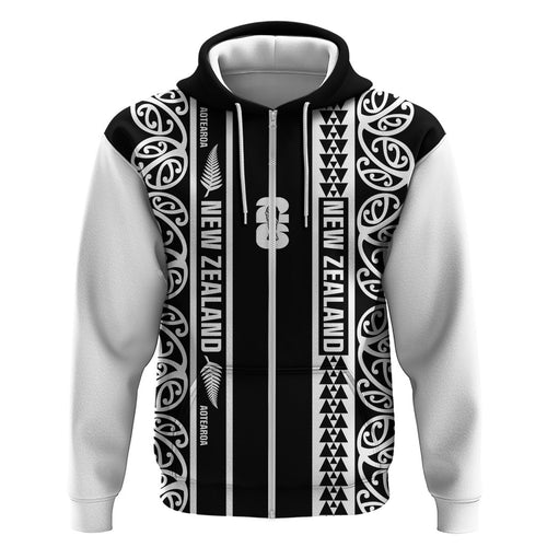Custom New Zealand Football White Fern Supporter Zip Hoodie