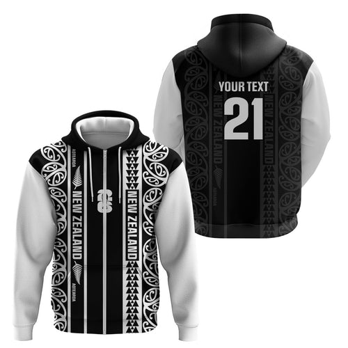 Custom New Zealand Football White Fern Supporter Zip Hoodie