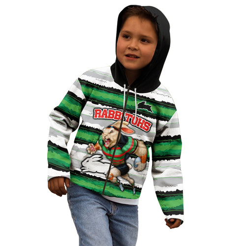 custom-rabbitohs-mascot-rugby-kid-hoodie-the-souths-go-champions