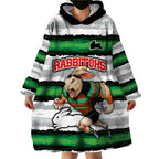 custom-rabbitohs-mascot-rugby-wearable-blanket-hoodie-the-souths-go-champions
