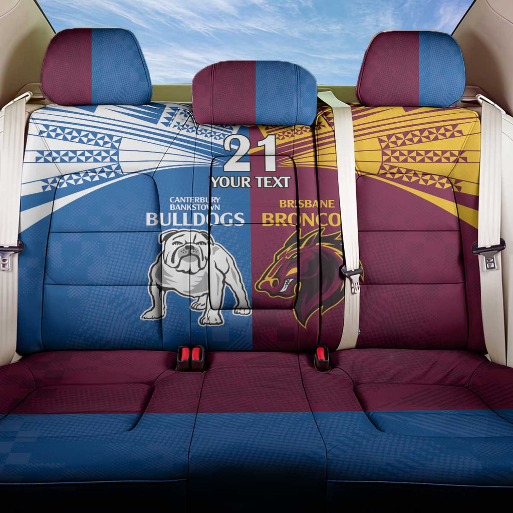 Custom Broncos-Bulldogs Back Car Seat Cover NRL Tribal Half Style
