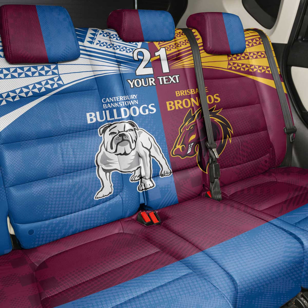 Custom Broncos-Bulldogs Back Car Seat Cover NRL Tribal Half Style