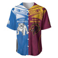 Custom Broncos-Bulldogs Baseball Jersey NRL Tribal Half Style