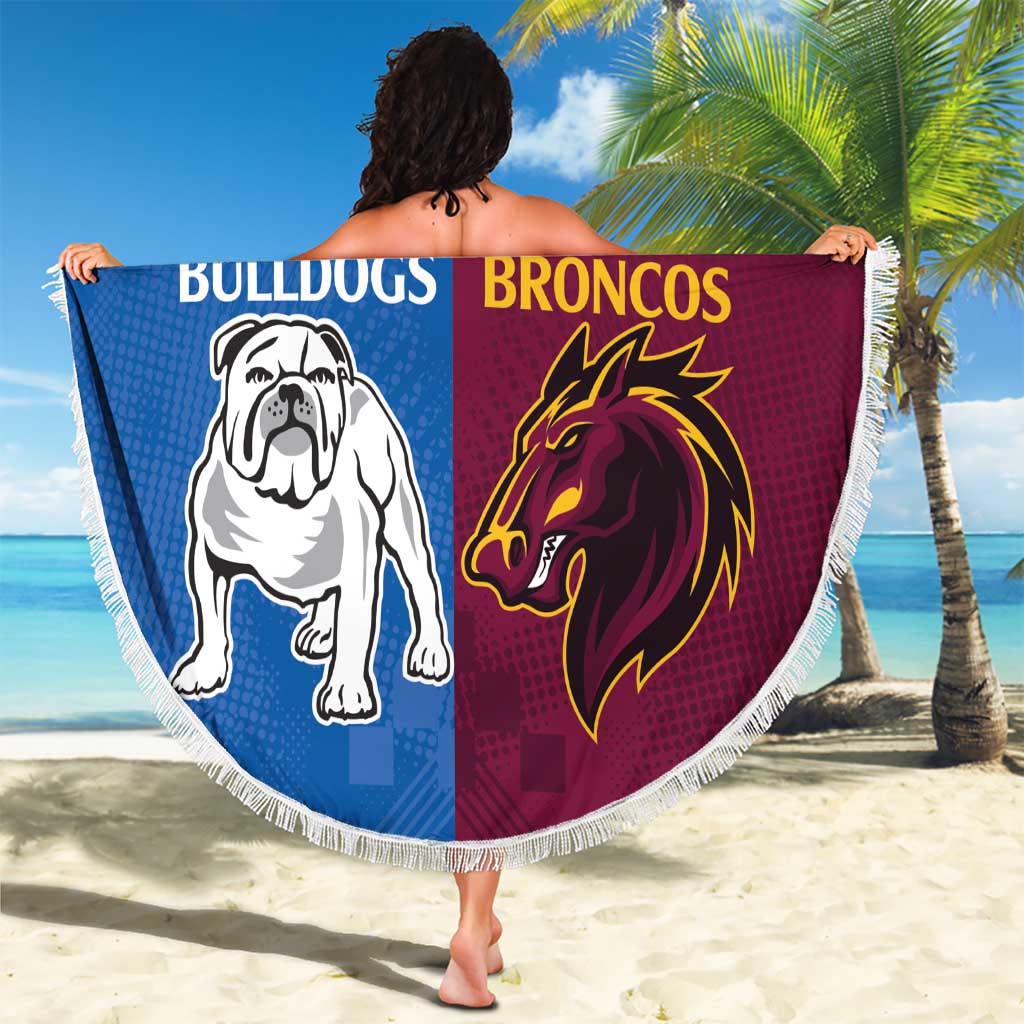 Custom Broncos-Bulldogs Beach Blanket NRL Tribal Half Style